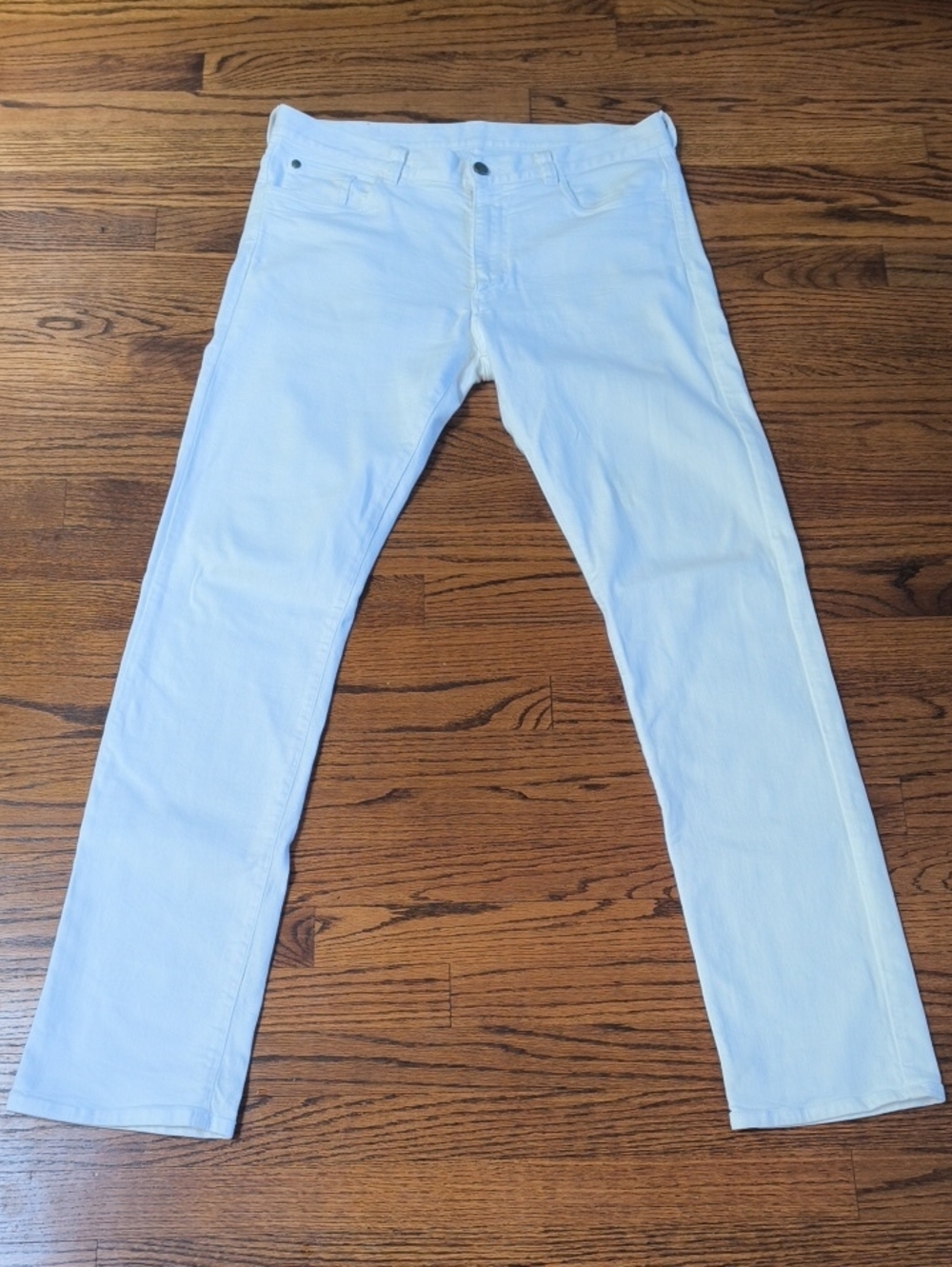 Canali White Slim Straight Jeans for Men